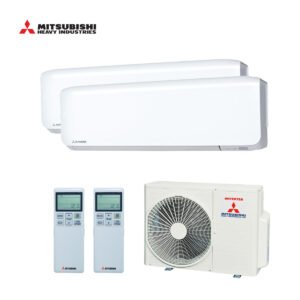 Mitubishi duo-split arirco buitendeel SCM50ZS-W met 1x binenunit 2x SRK-ZS-WF