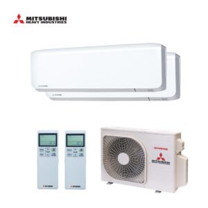 Mitubishi duo-split arirco buitendeel scm40zs-w en SCM45ZS-W met 1x binenunit 2x SRK-ZS-WF