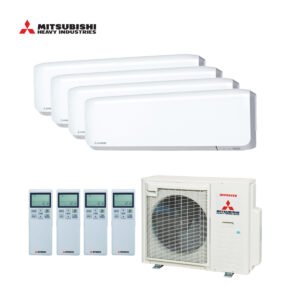 Mitubishi multi-split arirco buitendeel SCM80ZS-W met 4x binenunits SRK-ZS-WF
