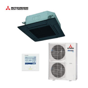 Mitsubishi Hyper Inverter cassette airco FDT125VH + FDC125VSX-W 12,5kW zwart | groot model (90x90)